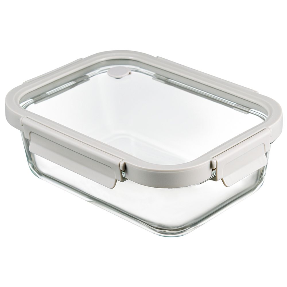 Контейнер для запекания и хранения прямоугольный Click Glass, 1,5 л, светло-серый