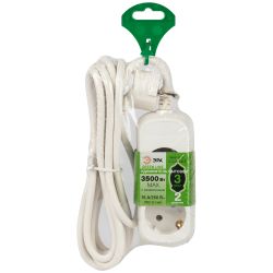 Удлинитель электрический ЭРА UDL-16-230-E Greenline 2 розетки с заземлением 3м ПВС 3x1мм2