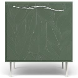 Комод Арт Колор leaves Стайл Сильвер с 2 полками Зеленый нефрит