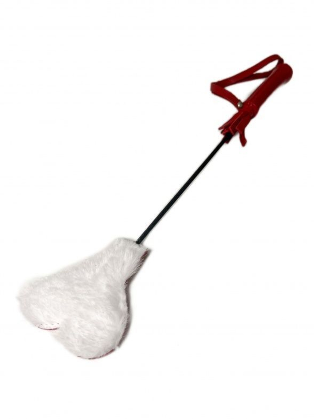 Красно-белый кожаный мини-стек - 36 см. (Цвет: красный с белым)