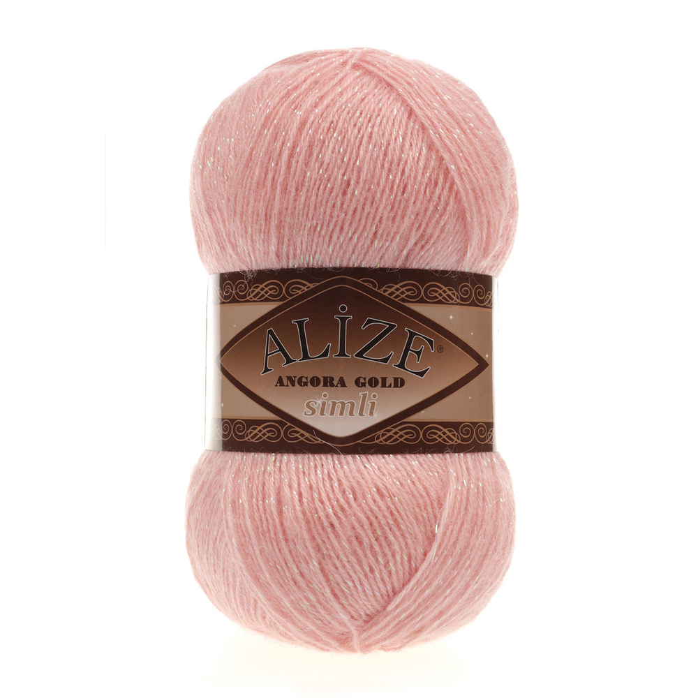 Пряжа Angora Gold Simli, 100 г, 500м, 20%шерcть,75%акрил,5% металлик (цена за 1 шт)