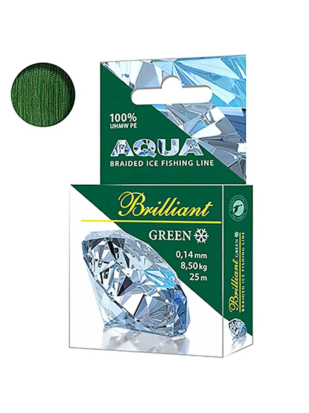 Плетеный шнур для рыбалки AQUA Black Brilliant зимний