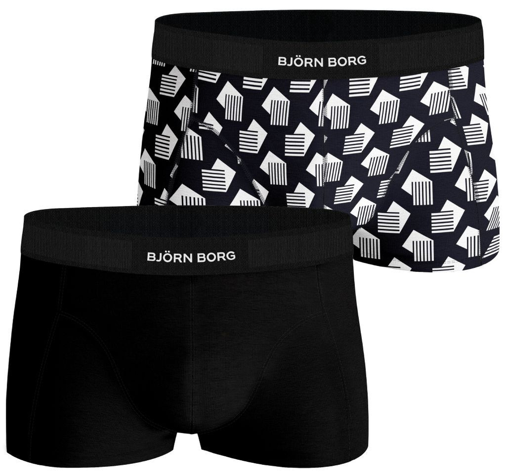 Боксерки теннисные Bjorn Borg Core Trunk 2P - black/print