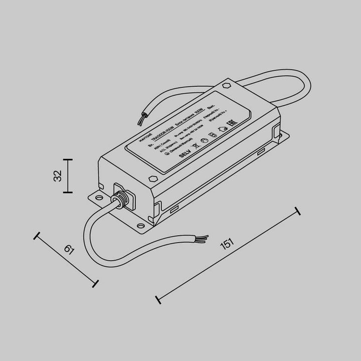 Блок питания Maytoni Technical Power Supply Radity Parity 48V 100W TRA130DR-100W