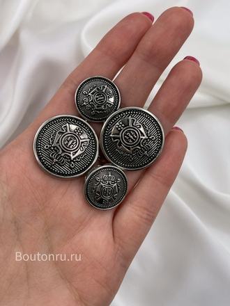 Пуговицы Герб11 серебро с чернением