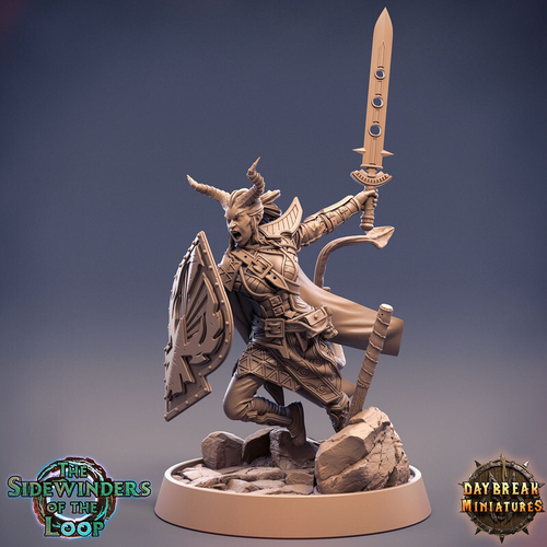 Тифлинг бес демон Воин Паладин Варвар Файтер Рыцарь миниатюра для dnd, днд, pathfinder, фентези, Настольная игра, НРИ, Варгейм, РПГ