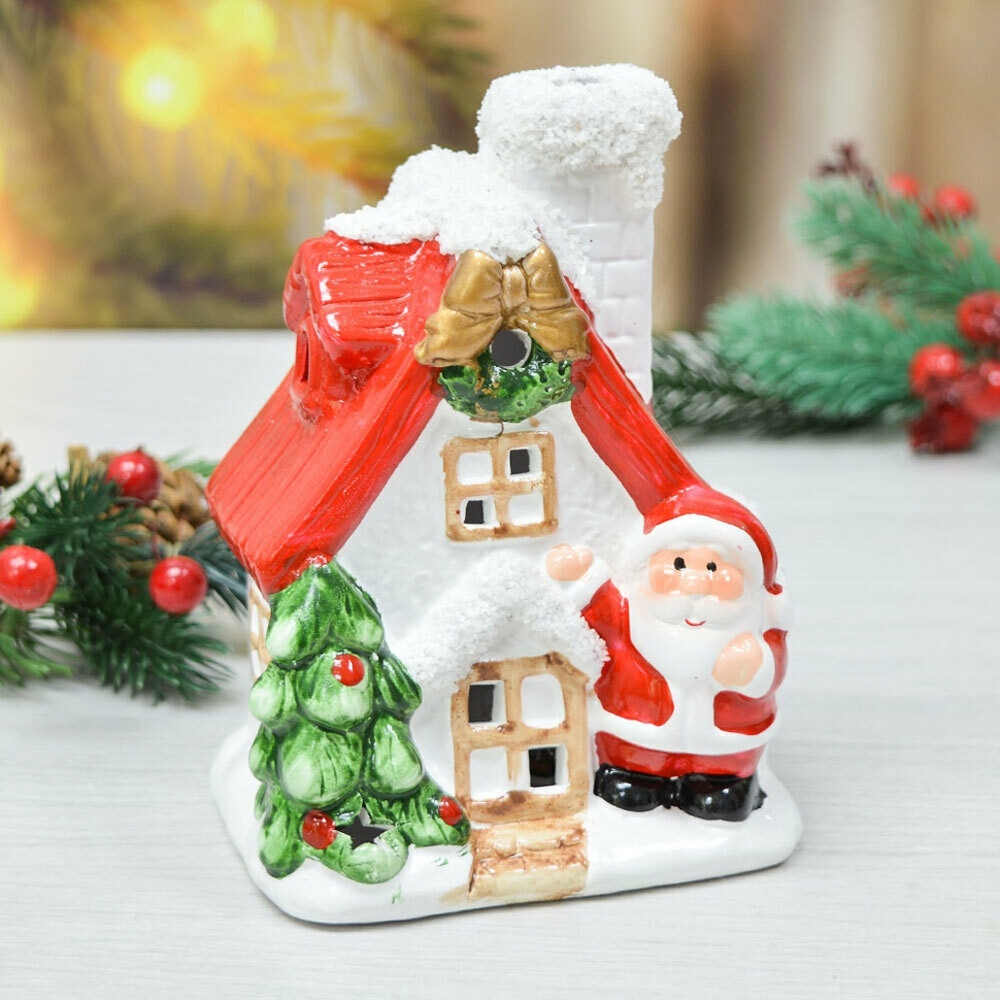 Сувенир новогодний с подсветкой "Домик" 10*7*13см, батарейки в комплекте