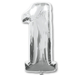 Шар фольгированный Цифра 1 85 см (Серебряный)