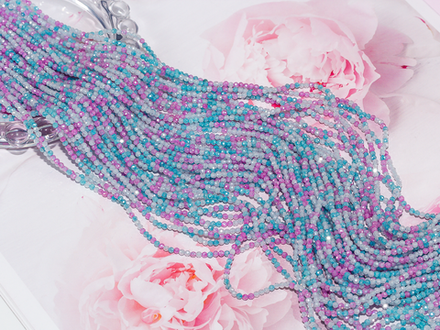 Фианиты микс 2,1мм, огранка (нить бусин)