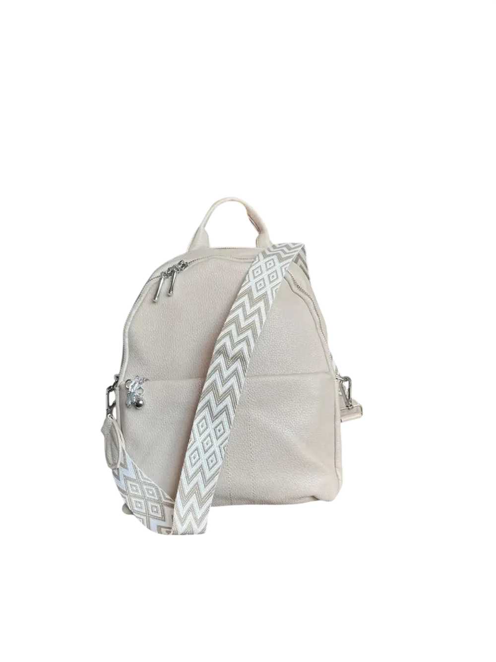 Рюкзак сумка женская из экокожи бежевая QOZA