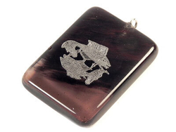 Кулон зодиак "Багет" обсидиан