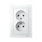 Розетка 2-м СП AtlasDesign 16А IP20 без заземл. в сборе бел. SE ATN000120
