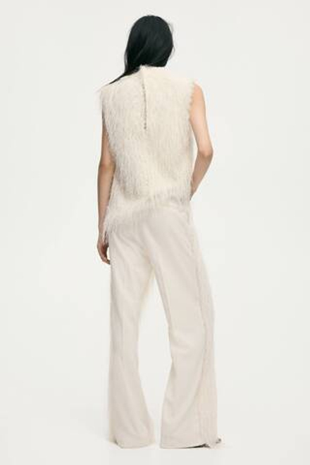 H&M Топ с кисточками, кремовый