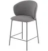 Полубарный стул Blaze 60 см, серый велюр, серые ножки
