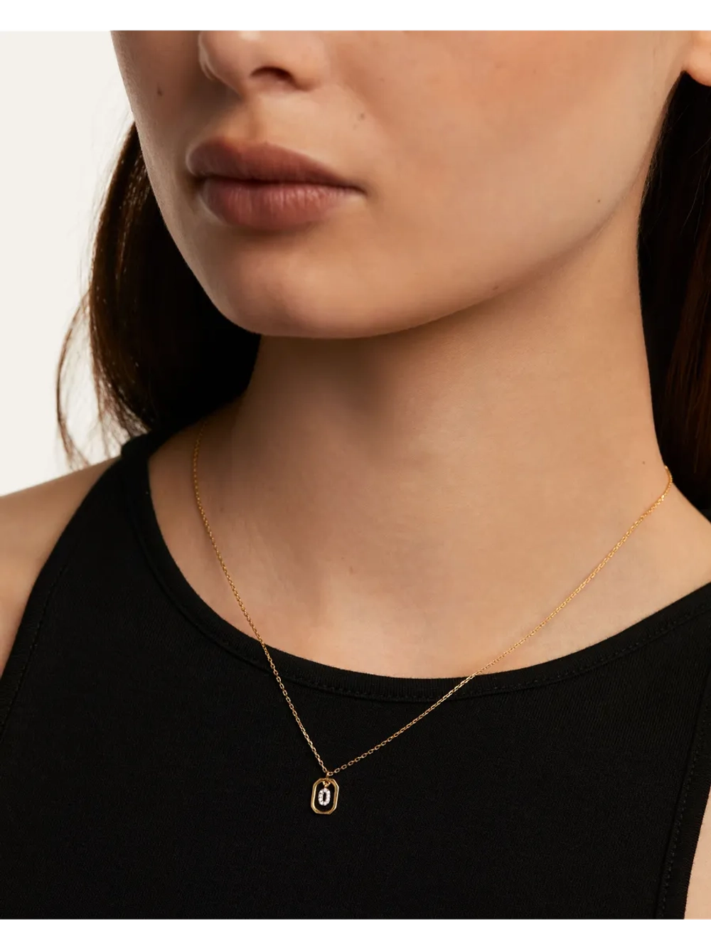 Колье женское PDPaola Мини-Буква O серебро 925 пробы покрытое золотом 750 пробы CO01-526-U
