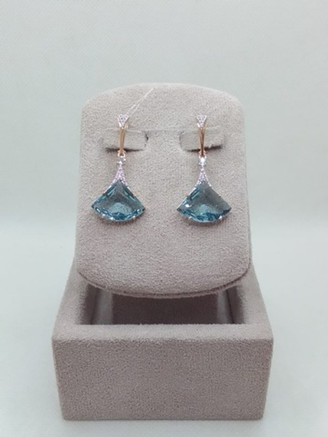 Серьги из золота 585 пробы с Топазом