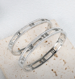 Браслет римские цифры с фианитами silver