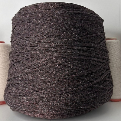 STOCK - LUREX; вискоза, люрекс, п/а; 200м/100гр; шнурок; цвет: коричневый