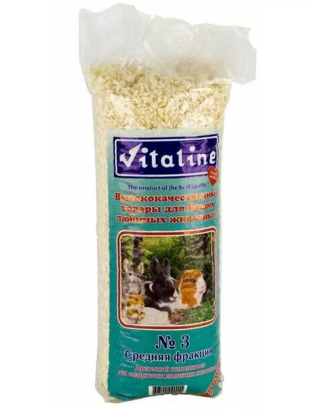 VITALINE Опилки хвойные для содержания домашних животных №3, средняя фракция, 14 л