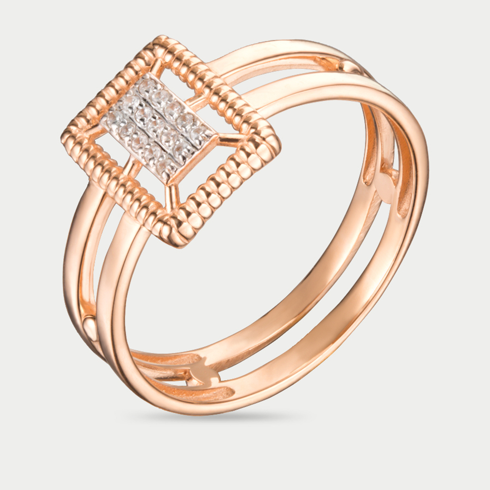 Кольцо для женщин из розового золота 585 пробы с фианитами (арт. К5053)