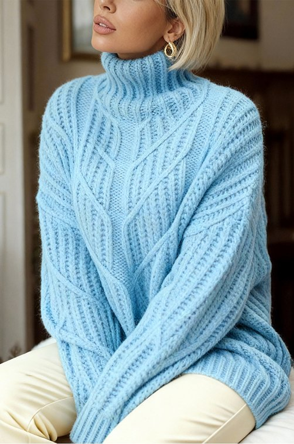 HAPPY FOX жен. джемпер 42-52_голубой