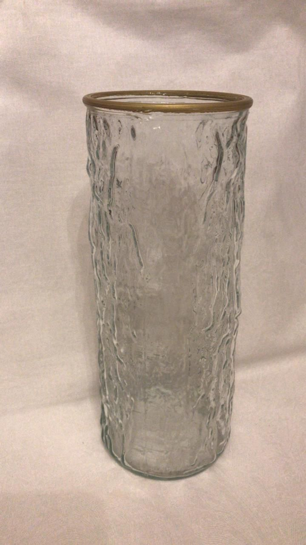 Ваза для цветов и сухоцветов стеклянная серая