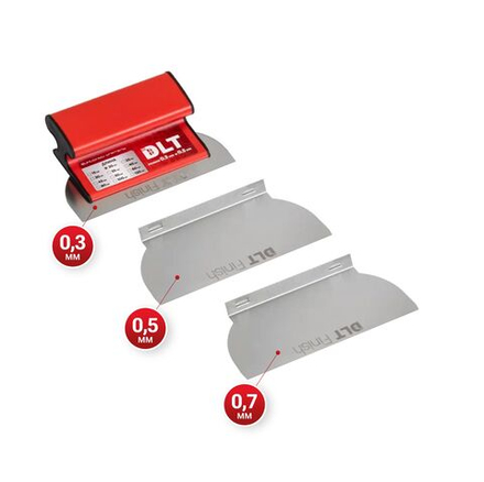 Шпатель малярный DLT Finish версия PRO, h-образный, 150мм (лезвия 0,3;0,5;0,7мм), ABS пластик 1656