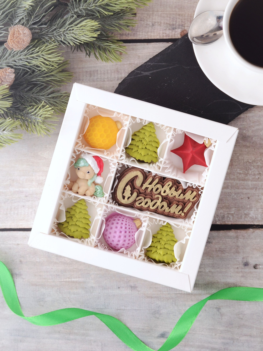 Шоколадный подарок "С Новым Годом" с лошадкой #1 / Конфеты ручной работы