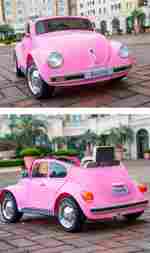 Детский электромобиль "Volkswagen Beetle"  JE1818 12V, розовый