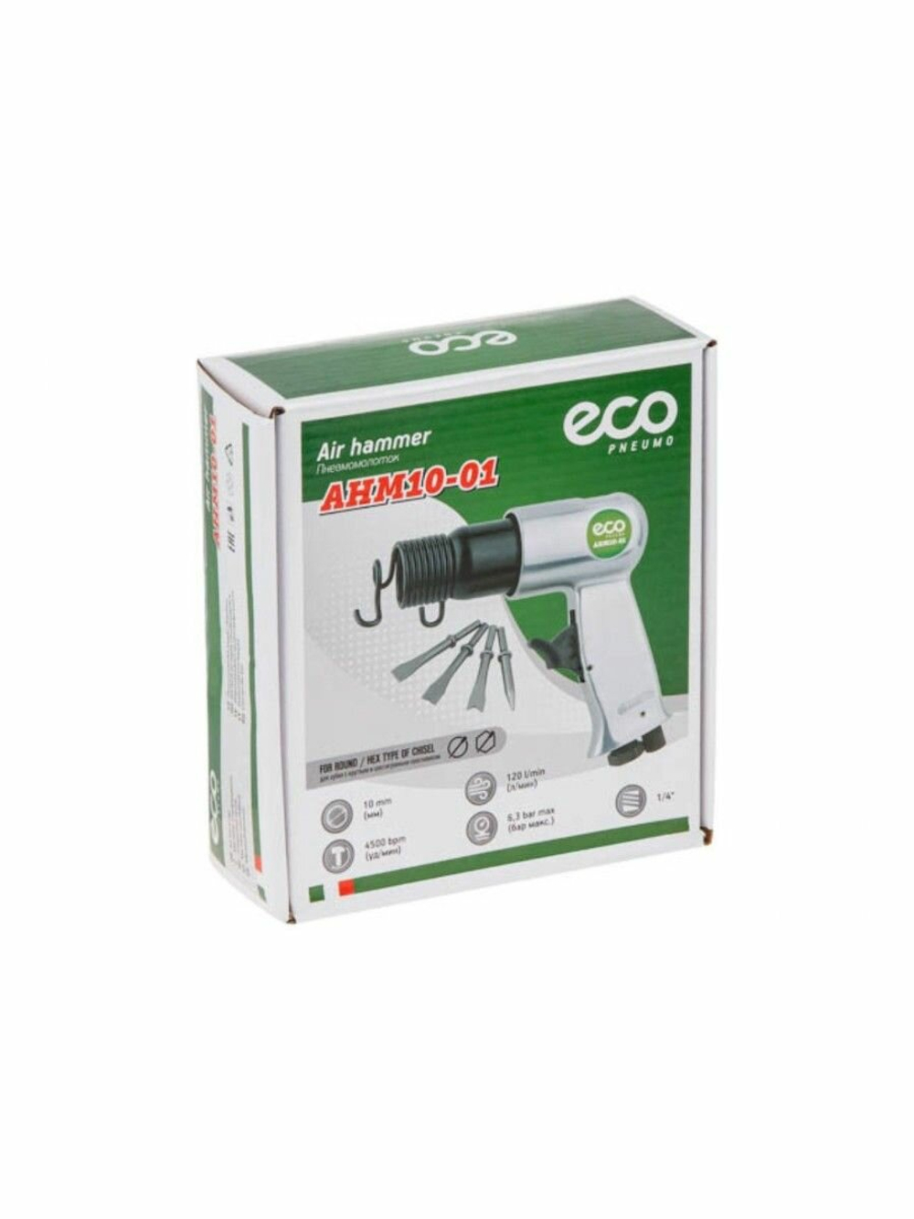 Пневмомолоток Eco AHM10-01, металлический корпус, шестигранник 10мм, 1.12Дж