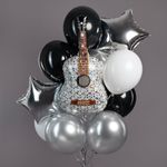 Шар (35''/89 см) Фигура, Гитара, Серебро, 1 шт. в уп.