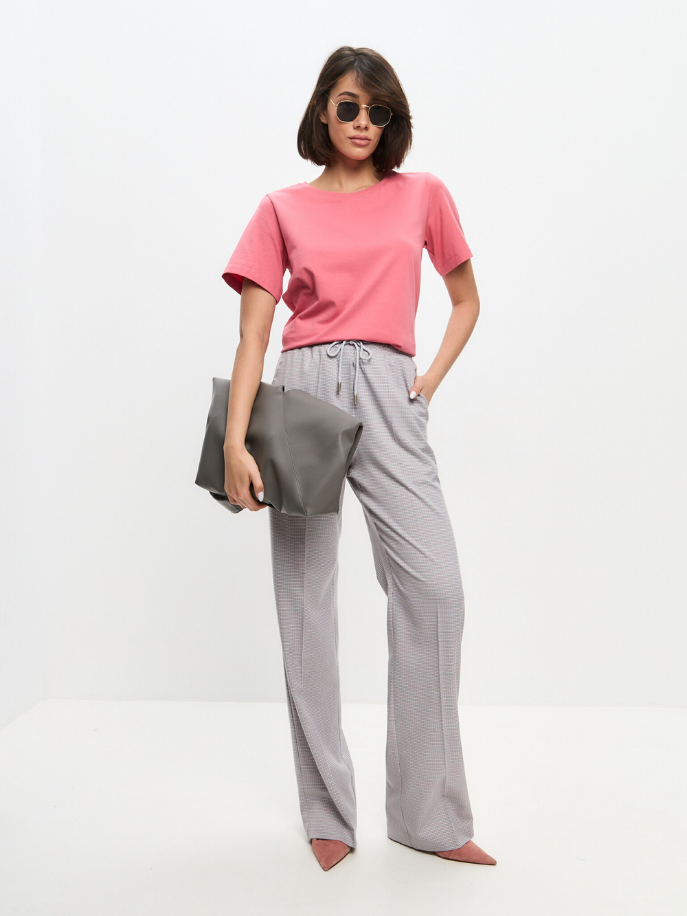 Футболка розового цвета из хлопка One