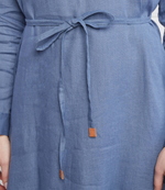 Льняное платье GIALLO Marella SPORT - голубой(32210124)