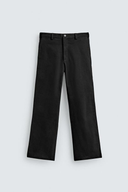 ZARA БРЮКИ FLARE FIT ИЗ ТВИЛА, ЧЕРНЫЙ