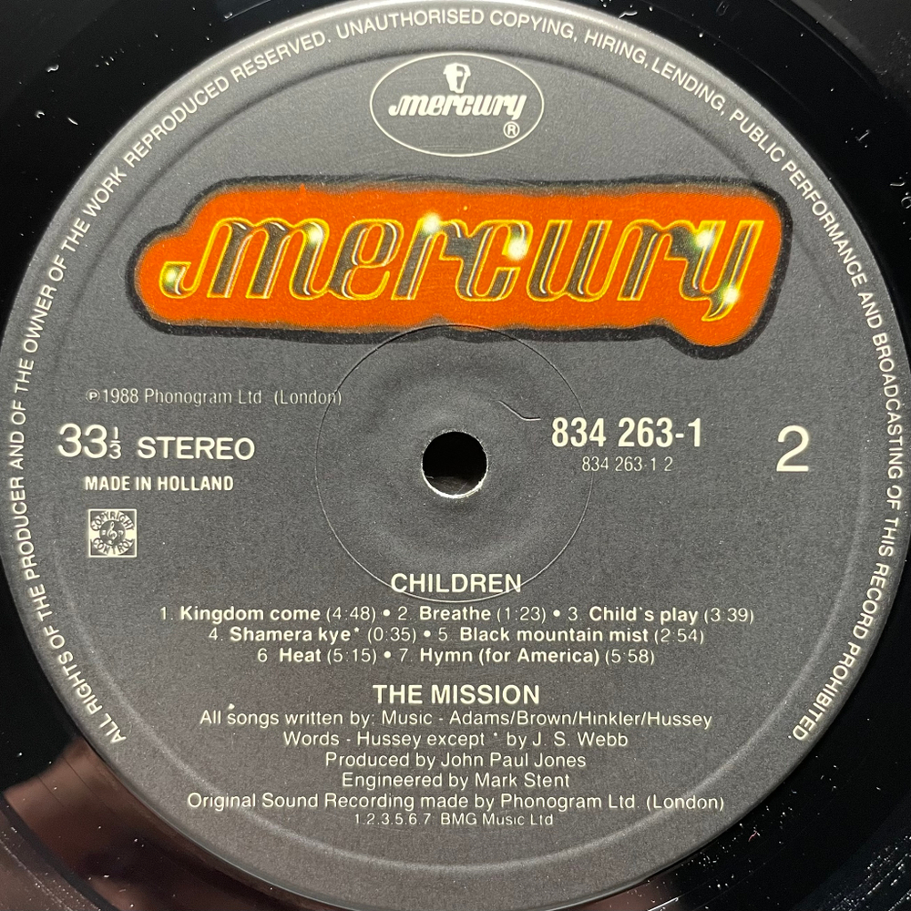 The Mission ‎– Children (Голландия 1988г.)