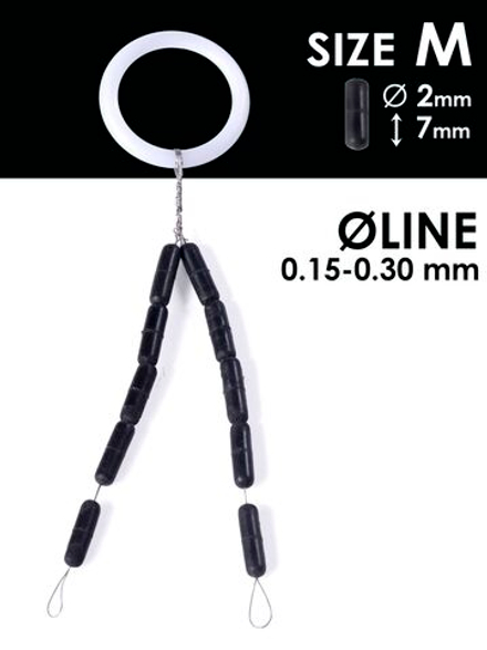 Стопоры резиновые Salmo RUBBER CYLINDER STOPS р.002M 10шт.