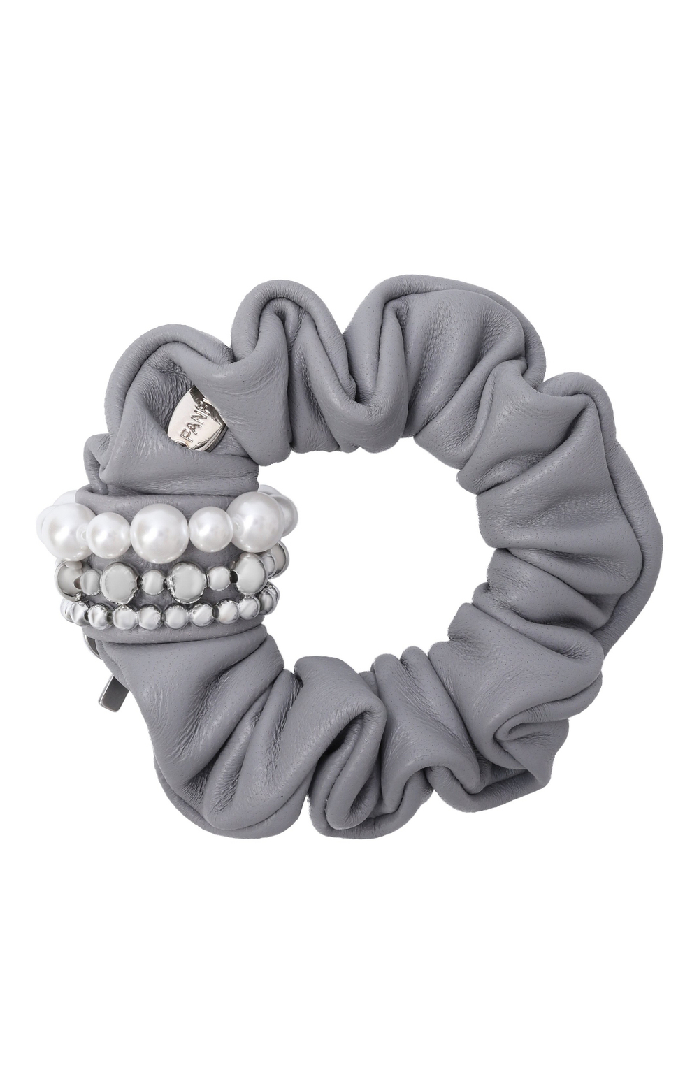 Кожаная резинка серого цвета