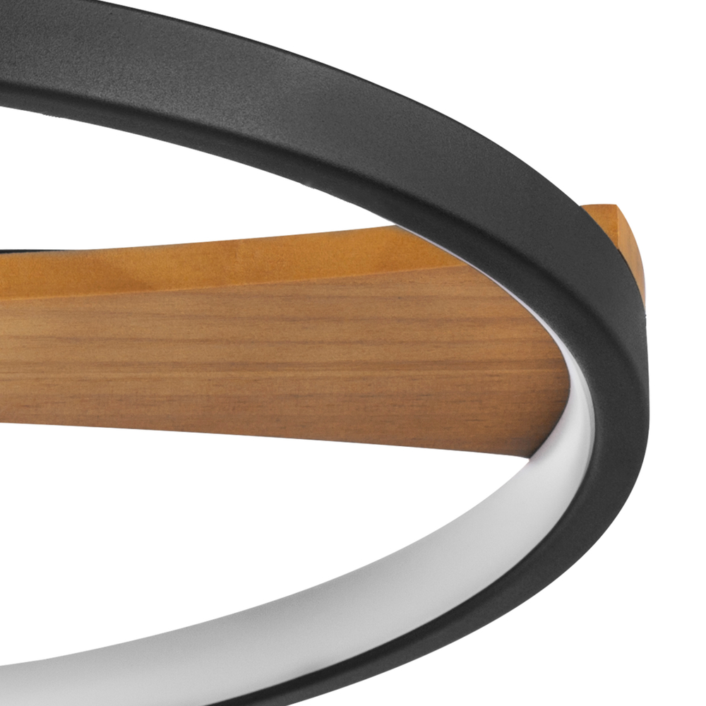 723027 Люстра LODI LED 25W 2000LM ЧЕРНЫЙ/ДЕРЕВО 3000K