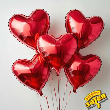 Шар фольга красное Сердце 18"