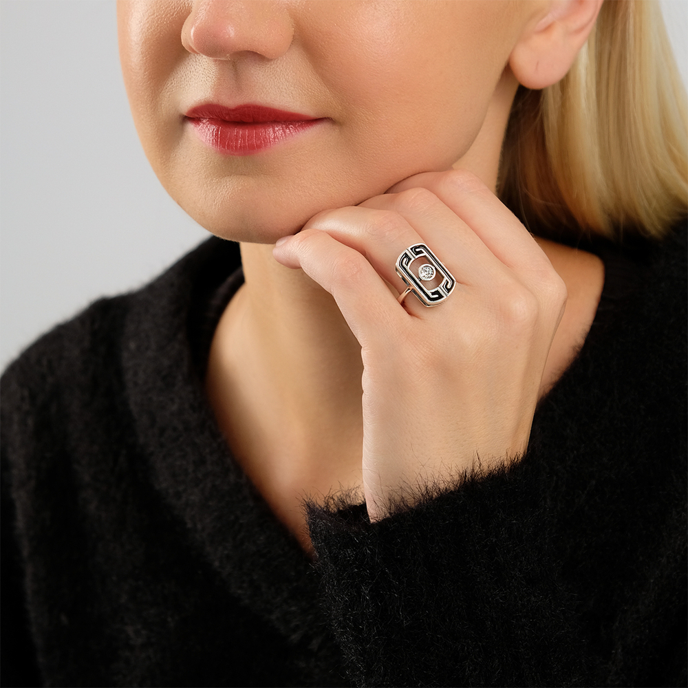 "Томарэ" кольцо в серебряном покрытии из коллекции "Мариот" от Jenavi