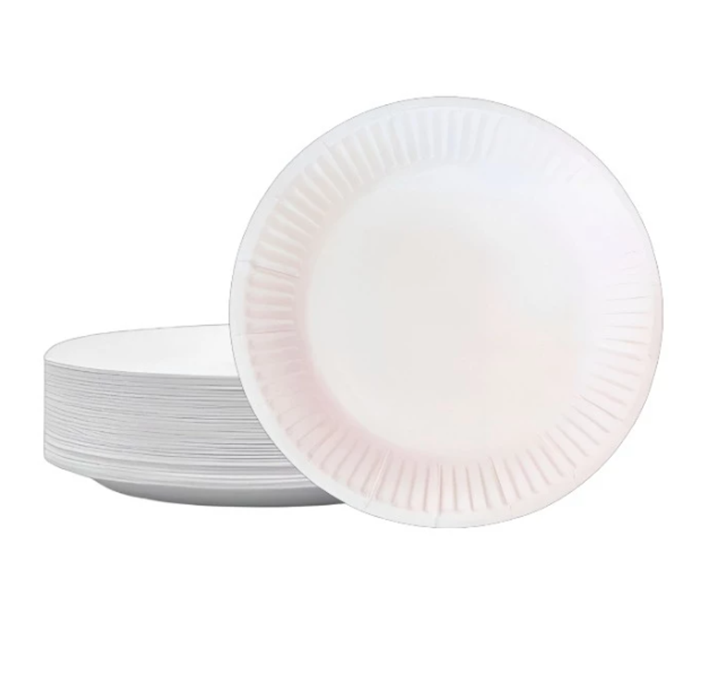 Тарелка бумажная d=230 мм Snack Plate, белая мелованная