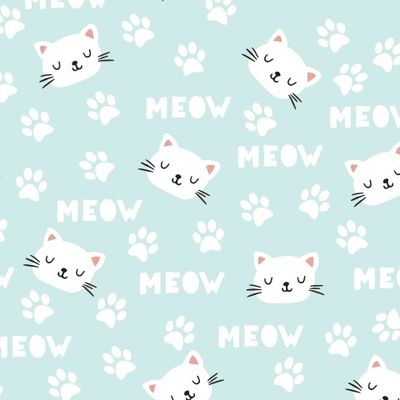 Милые котята с отпечатками лап. Мяу. Котята.
