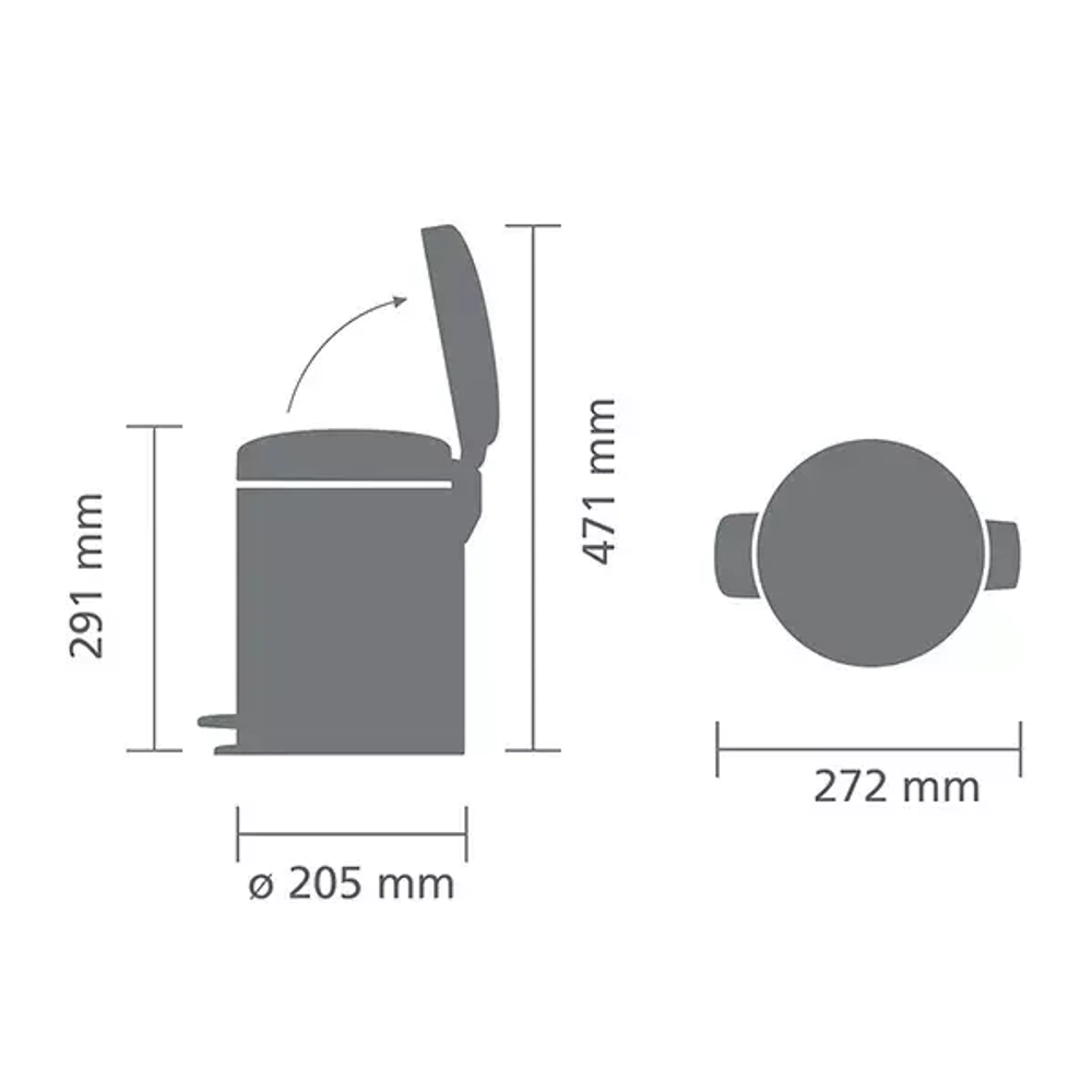Brabantia - Контейнер для мусора NewIcon Metallic Gold 5л / артикул   304422  / GTIN 8710755304422