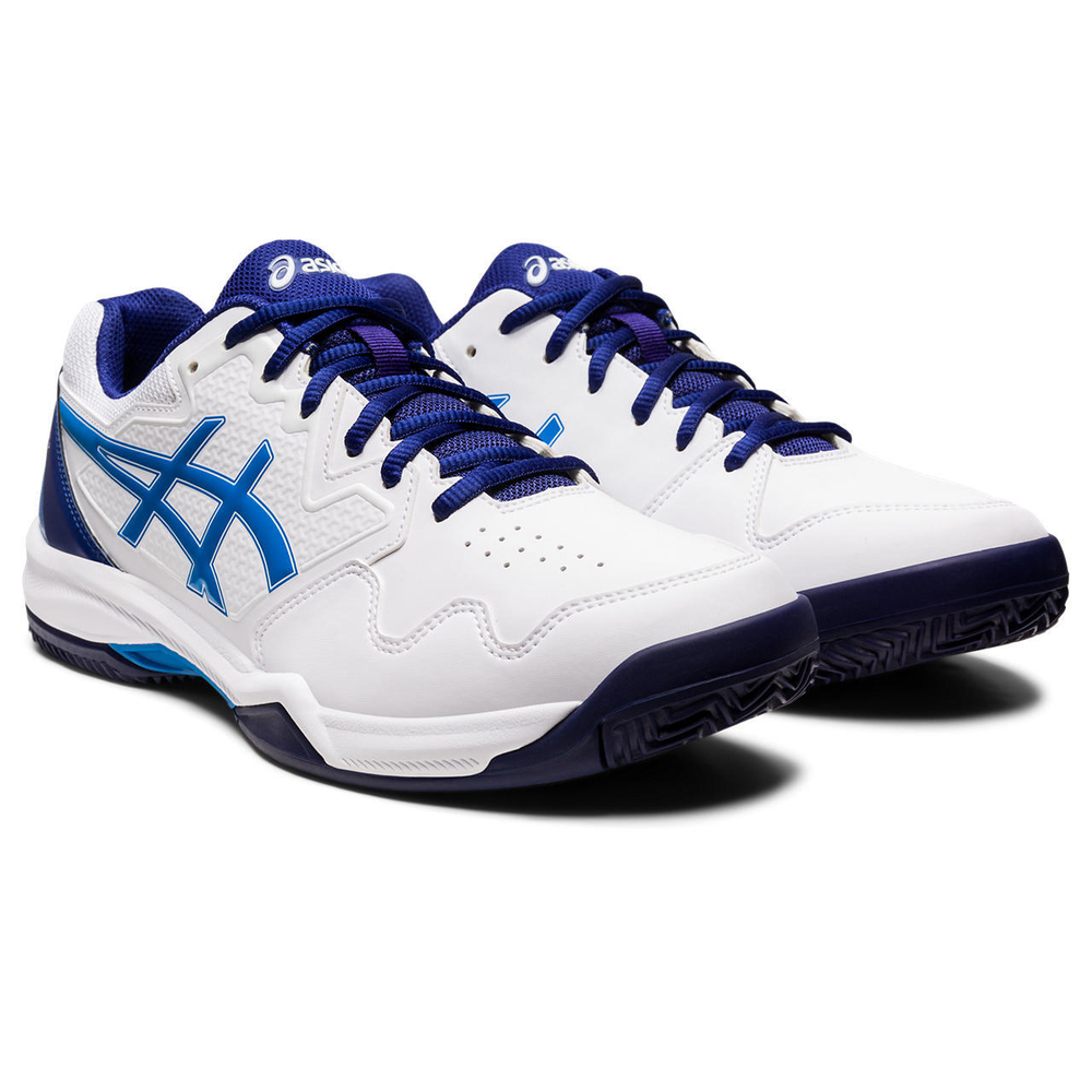 Мужские кроссовки теннисные Asics Gel-Dedicate 7 Clay - white/electric blue