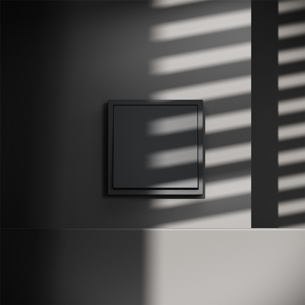 Выключатель с самовозвратом встраиваемый VOLTUM S70 одноклавишный 10А, (графит)