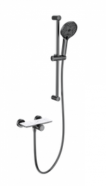 Смеситель для душа с гарнитуром WONZON & WOGHAND ClickPlate, Темный графит (WW-B2052-A-BGG)
