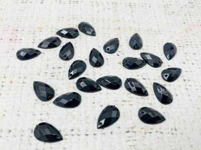 Стразы пришивные акрил, d 1,3х1,8 см, чёрный