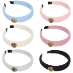 Ободок для волос «МАРЦИПАН», кларис, ширина 2,5см, микс 6 цветов ( в пакете с подвесом)