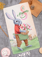 Полотенце Этель «8 Марта» 40×73 см, 100% хлопок, саржа 190 г/м²