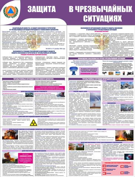 Информационный стенд "Защита в чрезвычайных ситуациях"